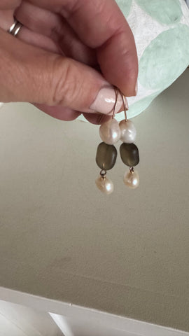 Christmas collection neutral drop earrings