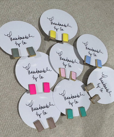 Small Bezel Clay Studs